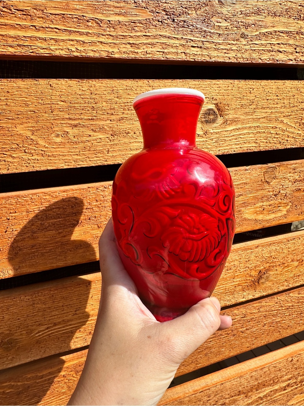 🛍️BOGO50% Vintage 1981 Avon Red Fragrance Vase
